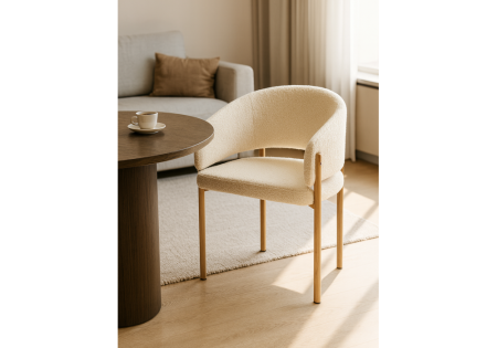 Стул на металлокаркасе Janin white, wooden metal