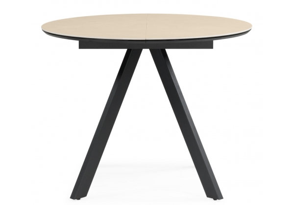 Керамический стол Трейси 90 okara light yellow, черный