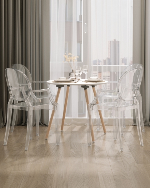 Стул Victoria Ghost с подлокотниками прозрачный