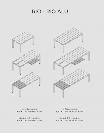 Стол пластиковый раздвижной Rio 210 Extensibile тортора