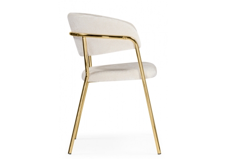 Стул на металлокаркасе Kamelia белый, ткань золотые ножки