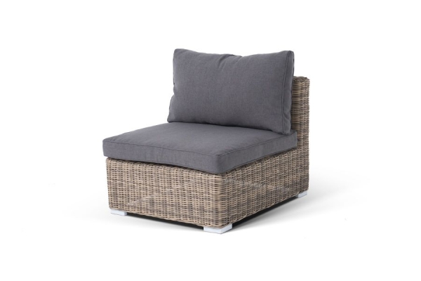 Модуль диванный "Лунго" прямой с подушками, цвет соломенный