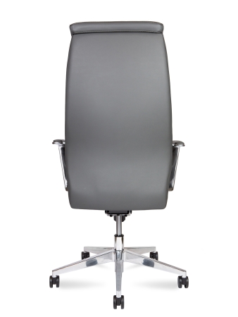 Кресло офисное Davos серый, экокожа и металл, мягкое сиденье, с подлокотниками