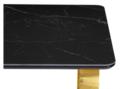 Керамический стол Селена 4 180х90 черный мрамор, золото