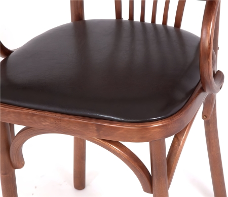 Деревянный стул Венский средний тон с мягким сиденьем из экокожи Деревянный стул Венский средний тон с мягким сиденьем из экокожи