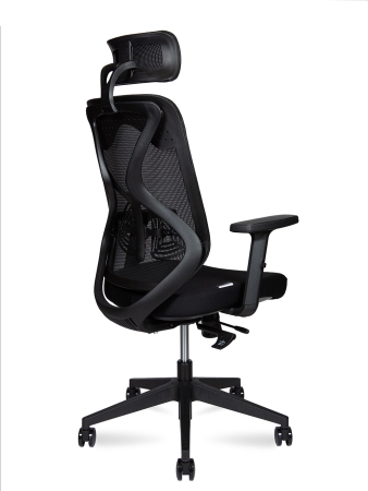 Кресло офисное Имидж черный, ткань и пластик, мягкое сиденье, с подлокотниками