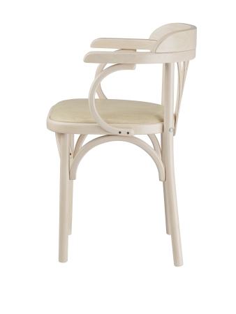 Деревянный стул Венский беленый дуб с мягким сиденьем из экокожи