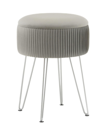 Пуф Астор серебристый серебряные ножки