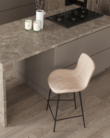 Стул барный Vault экокожа светло-серый