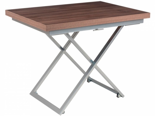 Стол-трансформер Compact D69 дуб шамони темный, опоры серебро