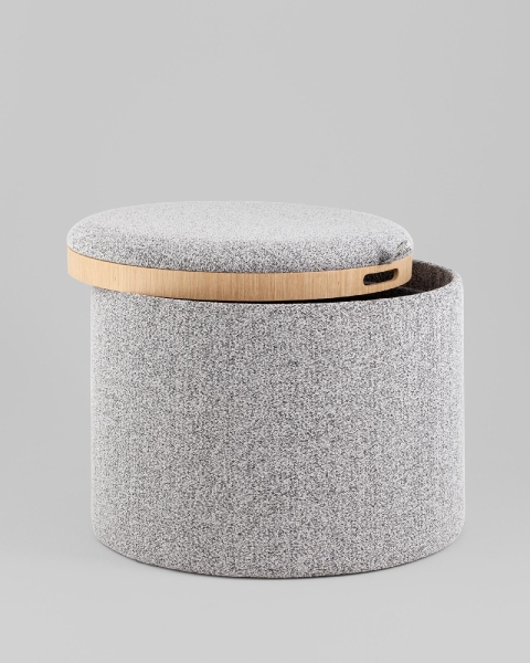 Пуф с ящиком Хюгге L букле серый