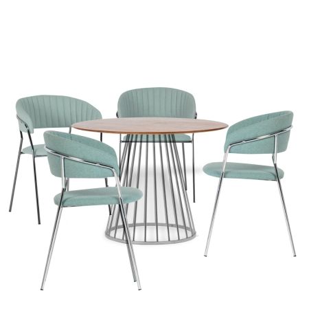 Стол Liverpool 110 см орех с хромированными ножками