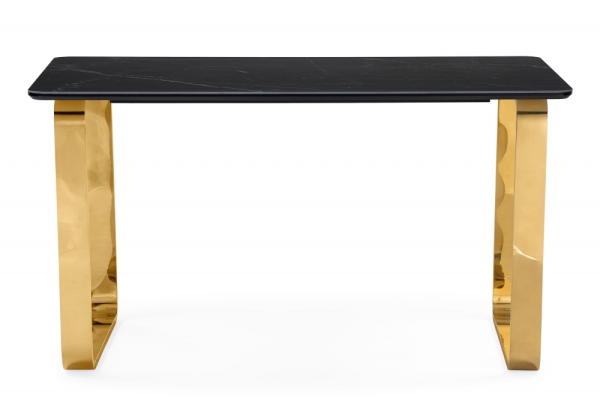 Керамический стол Селена 4 160х90 черный мрамор, золото