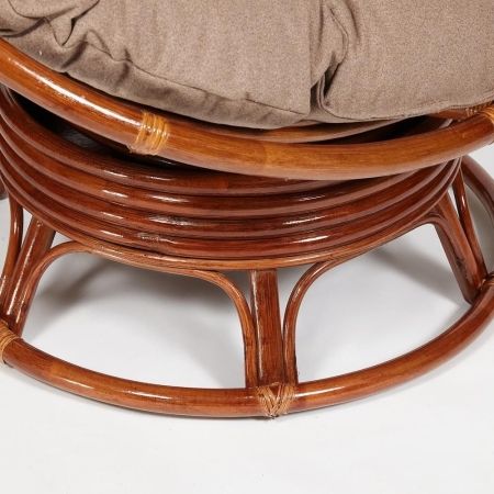 Кресло-качалка "PAPASAN" w 23 и 01 B с подушкой, орех, экошерсть коричневый, 1811-5