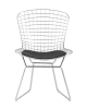 Стул обеденный Bertoia хромированный с черной подушкой