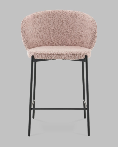 Стул полубарный Тисдейл букле розово-персиковый