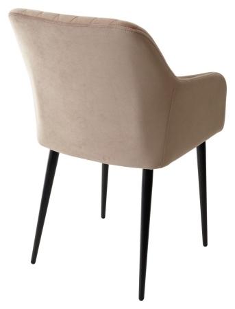 Стул BRANDY-X бежевый #5 велюр, черный каркас