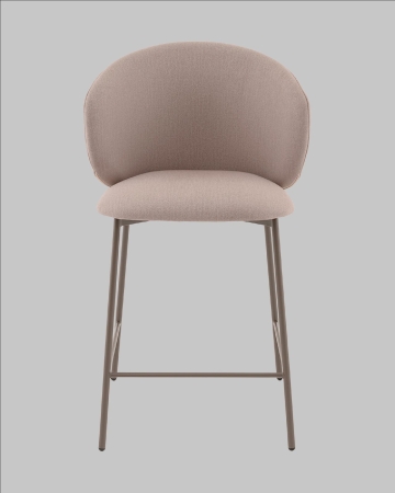 Стул полубарный Блейз велюр бежевый, каркас бежево-серый