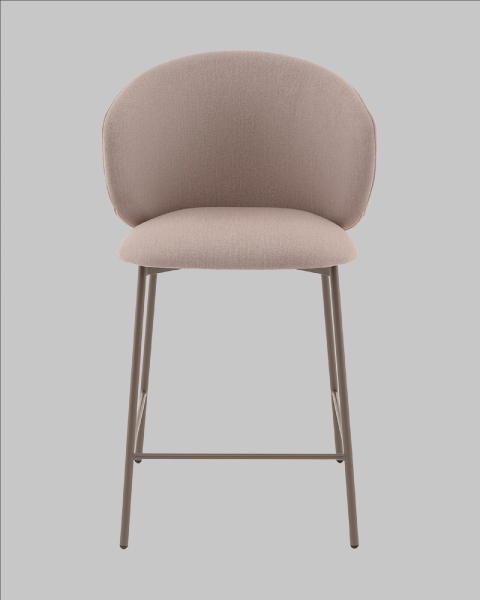 Стул полубарный Блейз велюр бежевый, каркас бежево-серый Стул полубарный Блейз велюр бежевый, каркас бежево-серый