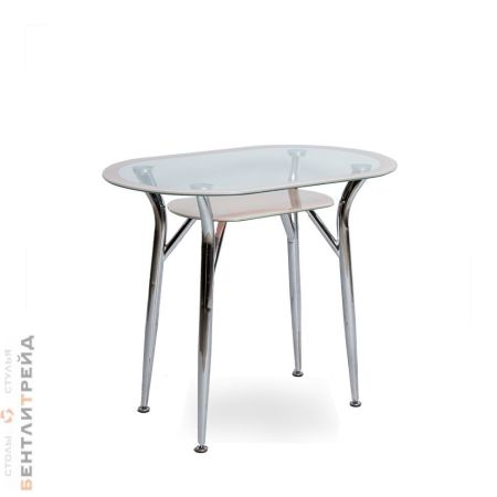 Стеклянный стол Агата кремовый 120*70