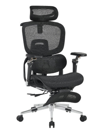 Кресло офисное TopChairs Prodigy с оттоманкой черный