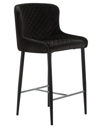 Стул полубарный CHRISTIAN'65 черные ножки, черный велюр V108-77