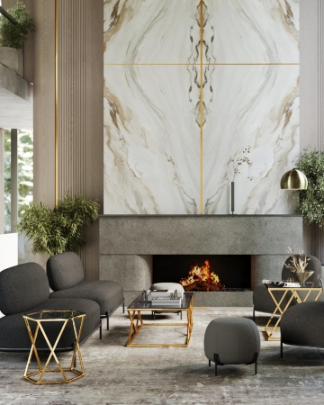 Журнальный стол 55*55 ИНСИГНИЯ золото стекло дым