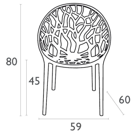 Кресло прозрачное Crystal красный