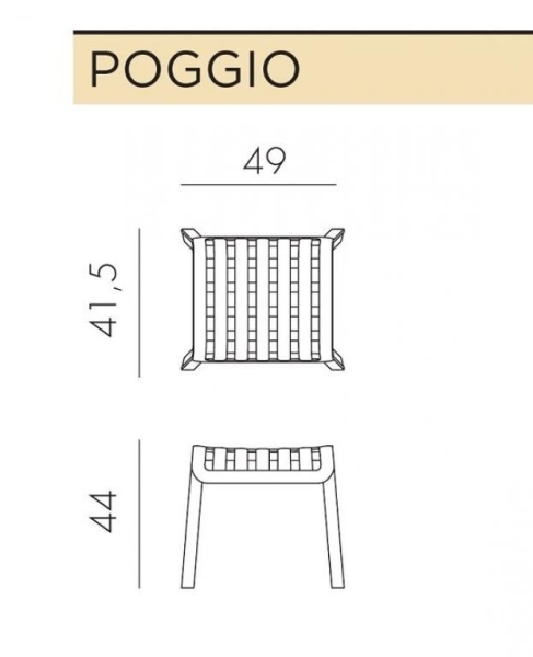 Табурет пластиковый Poggio бежевый