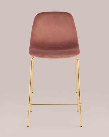 Стул полубарный Валенсия SN ткань розовый золотые ножки