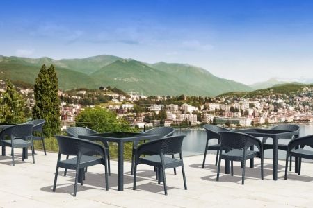 Кресло пластиковое плетеное Panama черное