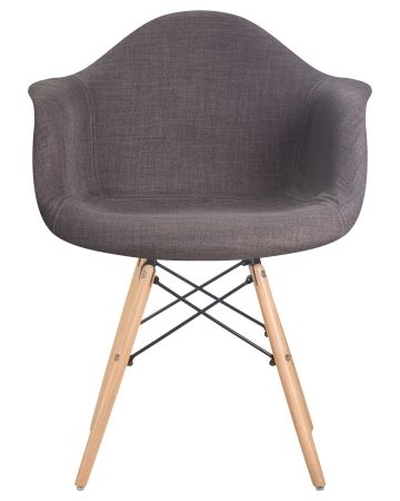 Стул обеденный DAW THOMAS ножки светлый бук, сиденье 010 яркая клетка, серая ткань