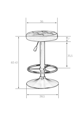 Табурет барный BRUNO черный, синий велюр MJ9-117 Табурет барный BRUNO черный, синий велюр MJ9-117