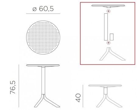 Стол пластиковый обеденный Step + Step Mini коричневый