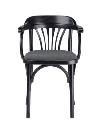 Деревянный стул Венский венге с мягким сиденьем из серой ткани М07 Деревянный стул Венский венге с мягким сиденьем из серой ткани М07