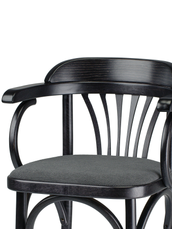 Деревянный стул Венский венге с мягким сиденьем из серой ткани М07 Деревянный стул Венский венге с мягким сиденьем из серой ткани М07