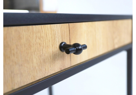 Стол деревянный Брут 6 крафт золотой, черный