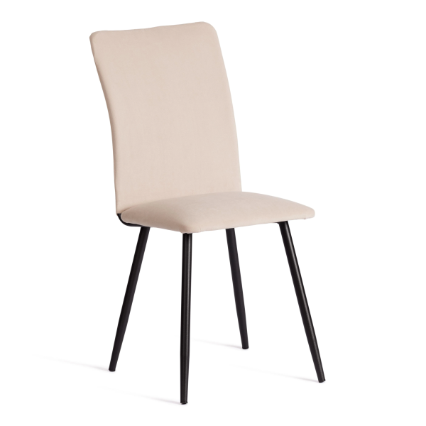 Стул обеденный La Rousse бежевый, ткань и металл, мягкое сиденье, без подлокотников