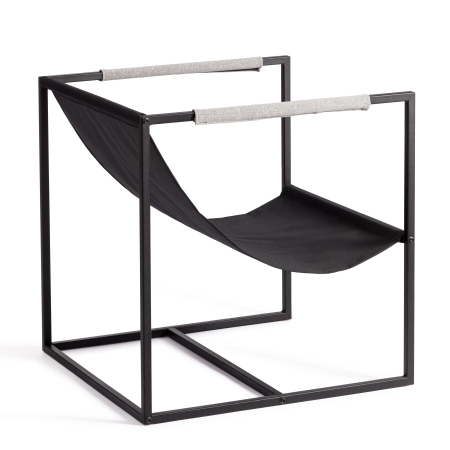 Кресло Charli серый и бежевый, ткань и металл, мягкое сиденье, с подлокотниками