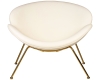 Кресло дизайнерское EMILY белый винил, золотое основание фото в интернет-магазине Stoolmarket
