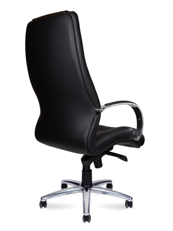Кресло офисное Bern черный, экокожа и металл, мягкое сиденье, с подлокотниками