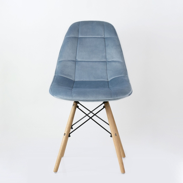 Стул Pulsante серо-голубой велюр