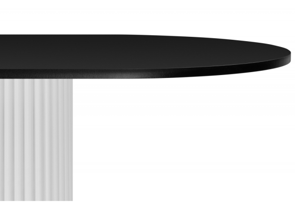 Стол деревянный Барон О 200 х 90 черная пленка шагрень, белые ноги