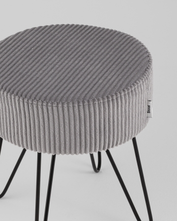 Пуф Спейси велюр рельефный светло-серый