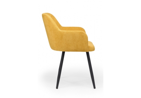 Стул на металлокаркасе Инфини горчичный (ocean 016), черный