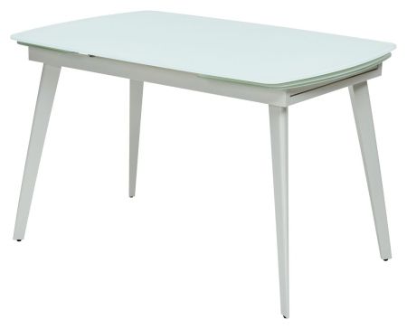 Стол ELIOT 120 FROSTED SUPER WHITE белое матовое стекло, белый каркас