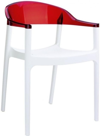 Кресло пластиковое Carmen белый/красный