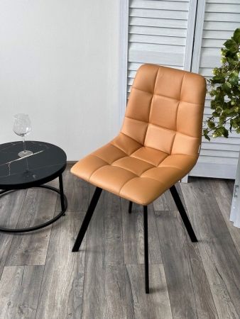 Стул CHILLI-Q SQUARE Oracul 542 темно-желтый, экокожа PU, черный каркас