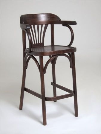 Полубарный деревянный стул Венский 650 темный тон с твердым сиденьем