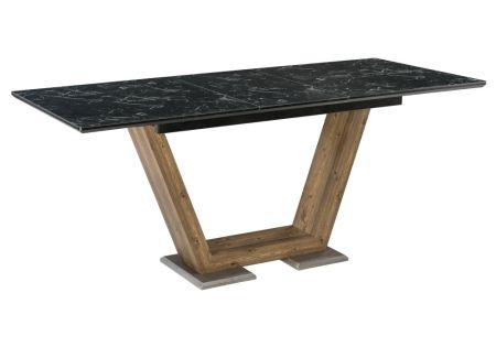 Стол деревянный Иматра мрамор черный, черная шагрень
